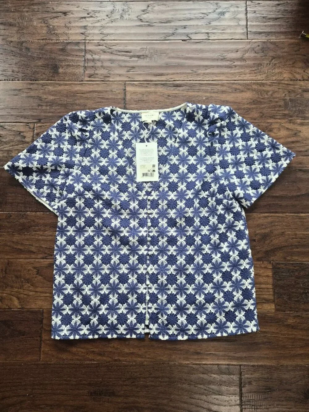 *NWT* [Sezane] Emma Embroidered Blouse, Size 38/6 - Picture 2 of 9